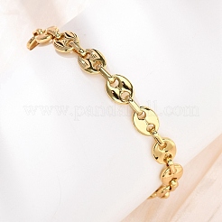 304 Stainless Steel Pig Nose Shape Link Chain Bracelets for Women&nbsp;BJEW-F527-09G