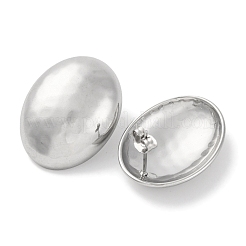 304 Stainless Steel Oval Stud Earrings&nbsp;EJEW-D281-16S