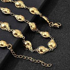 304 Stainless Steel Ladybug Link Chain Necklaces for Women Men&nbsp;NJEW-K249-21A-G