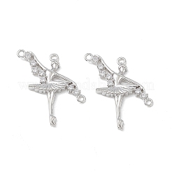 Brass Pave Clear Cubic Zirconia Connector Charms&nbsp;KK-E068-VB359