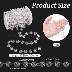 1 Roll Acrylic Octagonal Beads Chain Garland&nbsp;AJEW-SP0006-11