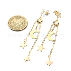 304 Stainless Steel Dangle Stud Earrings&nbsp;EJEW-TA00317