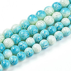 Transparent Baking Paint Glass Beads Strands&nbsp;DGLA-N009-10mm-05