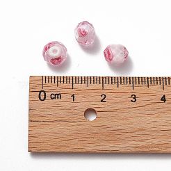 Handmade Silver Foil Glass Lampwork Beads Strands&nbsp;LAMP-R141-8mm-14