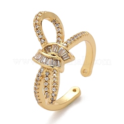 Brass Micro Pave Clear Cubic Zirconia Finger Rings&nbsp;RJEW-C120-27B-G