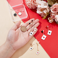 4 Pairs 4 Styles Creative Poker Ace Alloy Enamel Dangle Earrings for Women&nbsp;EJEW-UN0002-50