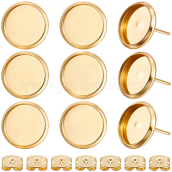 20Pcs 304 Stainless Steel Stud Earring Findings&nbsp;STAS-BBC0009-97C