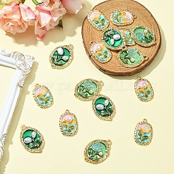 16pcs 4 styles Rack Plating Alloy Enamel Pendants&nbsp;ENAM-YW0005-42