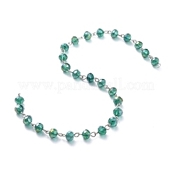 Handmade Electroplate Glass Beaded Chains&nbsp;X-AJEW-JB00529-05