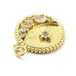 Rack Plating Brass Micro Pave Cubic Zirconia Pendants&nbsp;KK-D359-24G