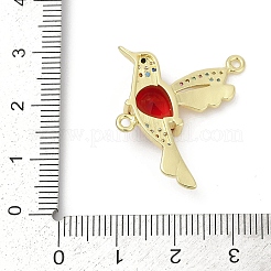 Brass Micro Pave Cubic Zirconia Connector Charms&nbsp;KK-D317-141G