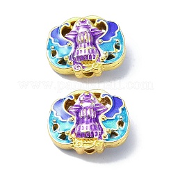 Rack Plating Brass Enamel Beads&nbsp;KK-M282-02G