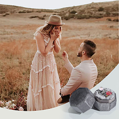 Velvet Cover Plastic Couple Ring Box&nbsp;VBOX-WH20003-001D