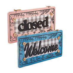 2Pcs 2 Color Wooden Doorplate Decorations&nbsp;AJEW-CF0001-09