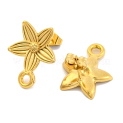 Ion Plating(IP) 304 Stainless Steel Studs Earring Findings&nbsp;EJEW-H013-19G
