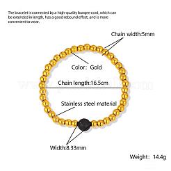 304 Stainless Steel Round Beaded Bracelets for Women&nbsp;JZ6753-1