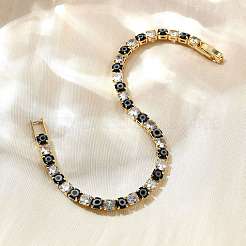 Brass Enamel Link & Charm Bracelets&nbsp;BJEW-Z094-02G-02B
