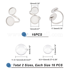 DIY Blank Dome Finger Ring Making Kit&nbsp;DIY-UN0004-13