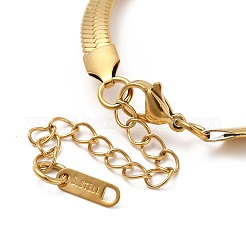 Ion Plating(IP) 304 Stainless Steel Herringbone Chain Bracelet for Men Women&nbsp;BJEW-E058-01D-G