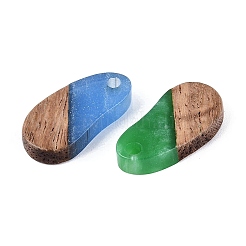 Mixed Styles Transparent Resin & Walnut Wood Pendants&nbsp;RESI-N053-26