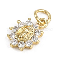 Brass Micro Pave Cubic Zirconia Pendants&nbsp;KK-Z123-24G-05