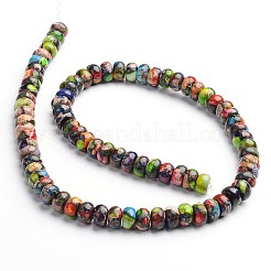 Dyed Synthetic Imperial Jasper Rondelle Beads Strands&nbsp;G-M275-03-6mm