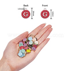 120Pcs 12 Colors Golden Plated Alloy Charms&nbsp;ENAM-SZ0001-64G
