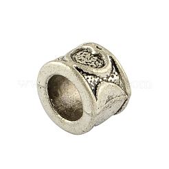 Tibetan Style Alloy Column European Bead Enamel Settings&nbsp;TIBEB-5087-AS-LF