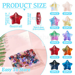 100Pcs 10 Colors Two Tone Transparent Spray Painted Glass Beads & Gradient Color Handmade Lampwork Beads&nbsp;GLAA-TA0012-36