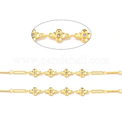 Handmade Brass Flower Link & Paperclip Chains&nbsp;CHC-E023-05G