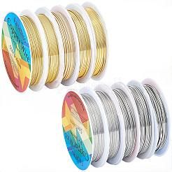 10 Rolls 10 Styles Round Copper Jewelry Wire&nbsp;CWIR-BBC0001-10