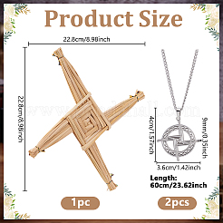 2Pcs Ring Viking Cross Stainless Steel Pendant Necklaces for Women Men&nbsp;NJEW-NB0001-37