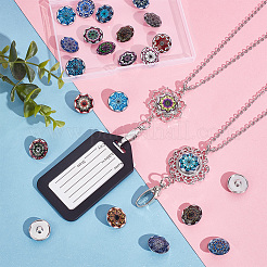 DIY Half Round with Flower Interchangeable Pendant Necklace Making Kit&nbsp;DIY-DR0001-04
