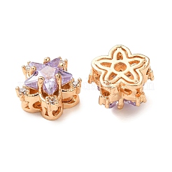 Brass Micro Pave Lilac Cubic Zirconia Beads&nbsp;CU-CBAEC99-34G-02