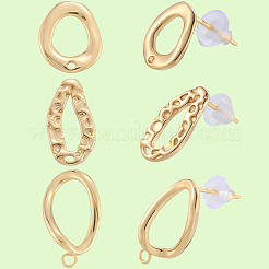 18Pcs 3 Styles Brass Stud Earrings&nbsp;KK-BBC0018-60