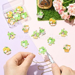 25Pcs 5 Styles KC Gold Plated Alloy Enamel Pendants&nbsp;ENAM-CJ0007-08