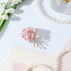1Pc Rose Alloy Cloth Lapel Pins&nbsp;JEWB-LP0010-16