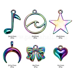 24Pcs 6 Style Alloy Pendants&nbsp;FIND-LS0001-24MC