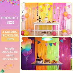 3Pcs 3 Colors Plastic Foil Fringe Curtains&nbsp;DIY-ME0003-73A