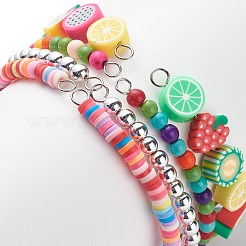 4Pcs 4 Style Handmade Polymer Clay Fruit & Synthetic Hematite & Turquoise(Dyed) Beaded Bracelets Set&nbsp;BJEW-JB08693