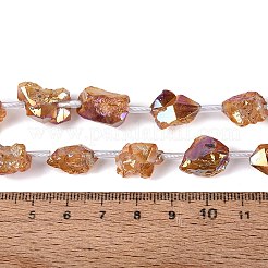 Dyed Electroplate Raw Rough Natural Amethyst Beads Strands&nbsp;G-Q610-05F
