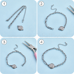 12Pcs 2 Styles 304 Stainless Steel Chain Bracelet Making&nbsp;AJEW-BM00003