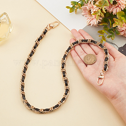 Cowhide Leather Purse Iron Chain Straps&nbsp;FIND-WH0156-32KCG