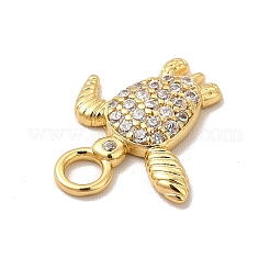 Rack Plating Brass Micro Pave Cubic Zirconia Pendants&nbsp;X-KK-P230-23G-A