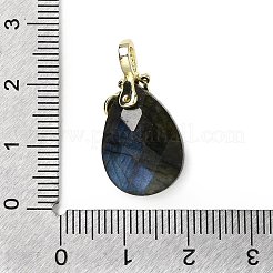 Natural Labradorite Faceted Teardrop Pendants&nbsp;KK-D021-03F-G