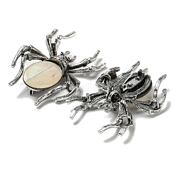 Dual-use Items Alloy Pave Dyed Shell Spider Brooch&nbsp;JEWB-C026-04E-AS
