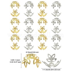 600Pcs 2 Colors Plated Iron Fancy Bead Caps&nbsp;IFIN-YW0003-15