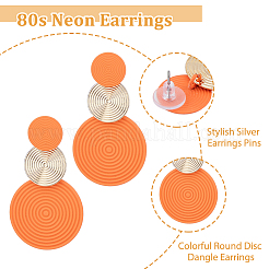6 Pairs 6 Colors Spray Painted Alloy Dangle Stud Earrings for Women&nbsp;EJEW-FI0002-84