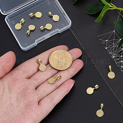 10Pcs Brass Glue-on Flat Pad Bails&nbsp;KK-PH0014-75G