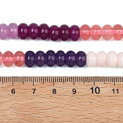 Gradient Color Cherry Quartz Glass and Dyed Natural White Jade Beads Strands&nbsp;G-NH0053-A14-01